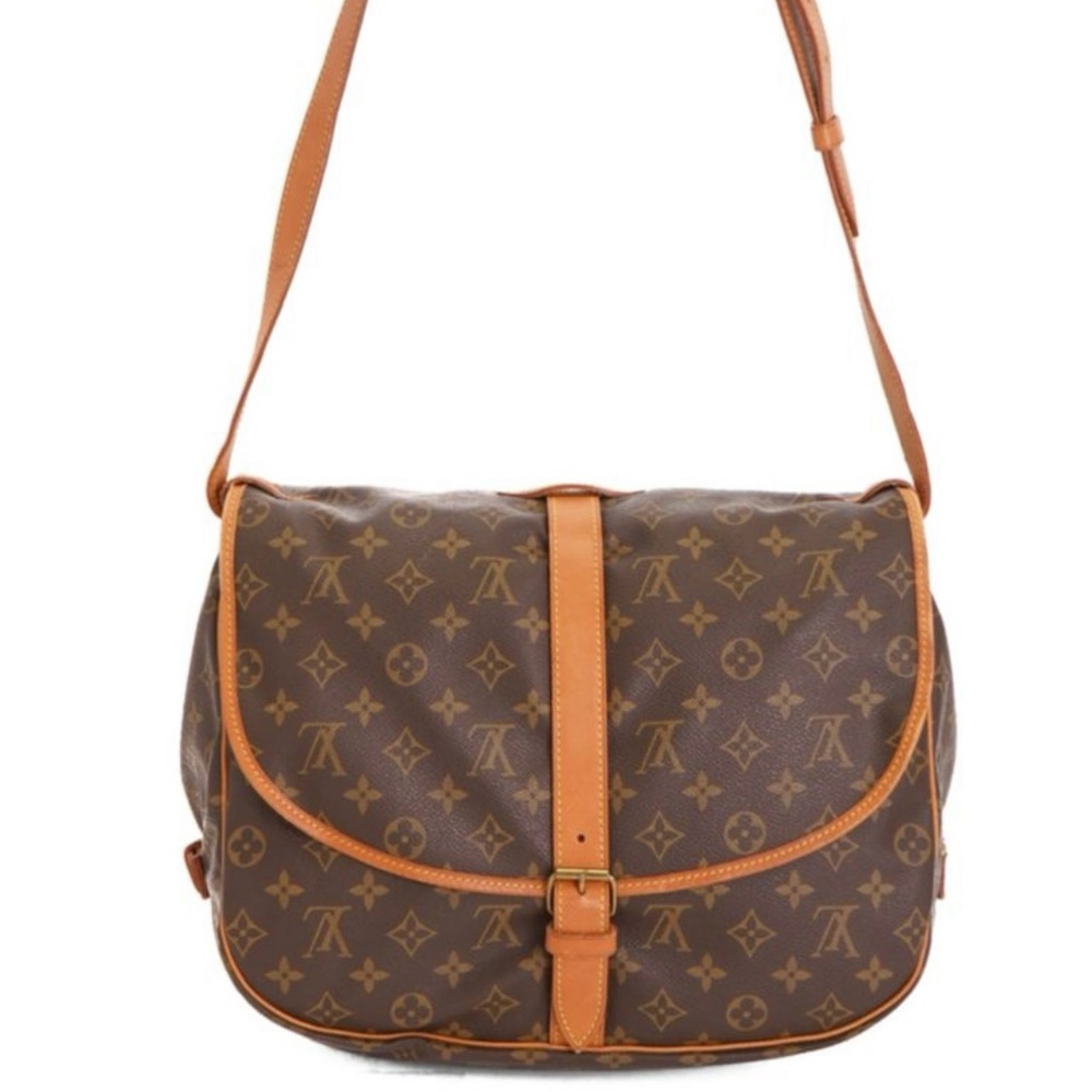 Louis Vuitton Saumur Monogram Crossbody Messenger Bag Vintage Authentic